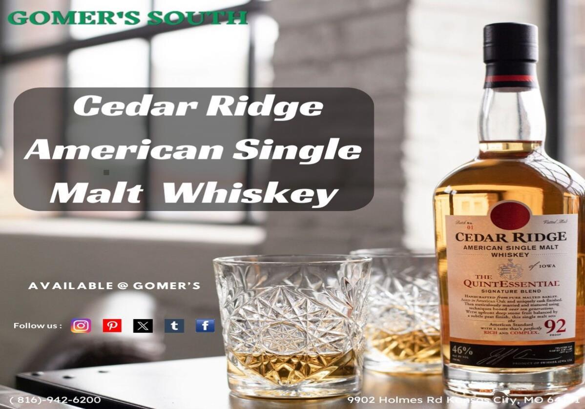  Cedar Ridge American Single Malt Whiskey
