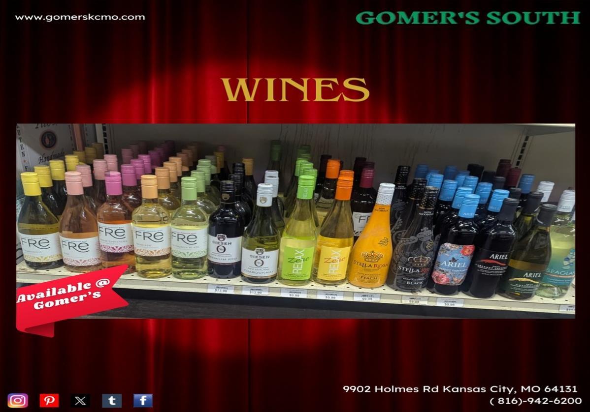 A wide selection of wines
